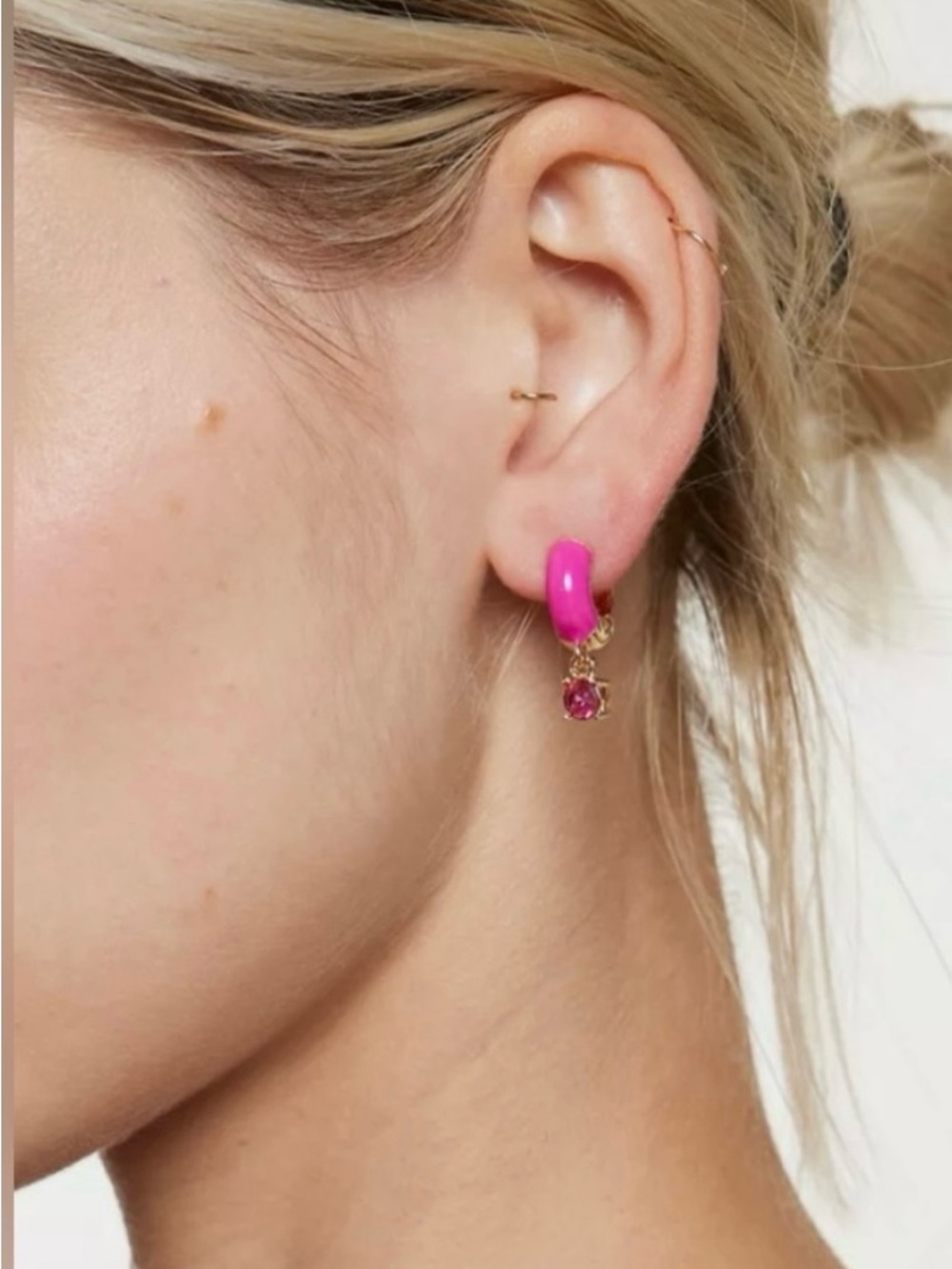 Neon Huggie Hoop Earring